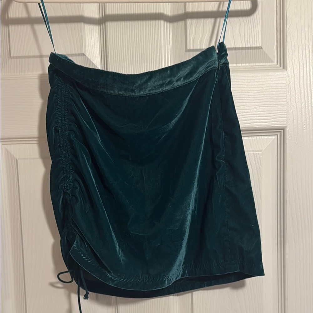 NEW! Free People Teal Velvet Mini Skirt